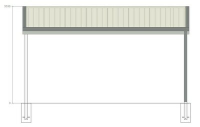 6M X 6M X 2.5M GABLE ROOF CARPORT – REG C TC2.5
