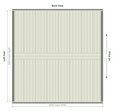 6M X 6M X 2.5M GABLE ROOF CARPORT – REG C TC2.5