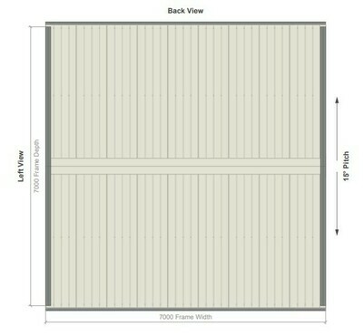 7M X 7M X 2.8M GABLE ROOF CARPORT – REG C TC2.5 7M X 7M X 2.8M GABLE ROOF CARPORT – REG C TC2.5