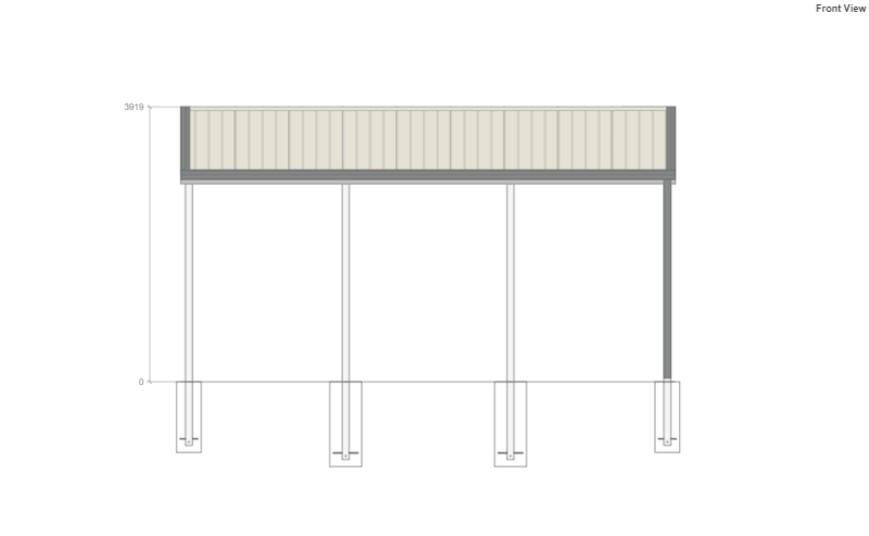 7M X 7M X 2.8M GABLE ROOF CARPORT – REG C TC2.5
