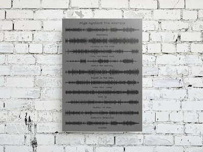 Rage Against The Machine Album Aluminum Soundwave Art