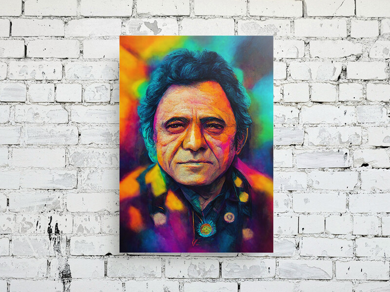 Johnny Cash Psychedelic Portrait