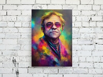 Elton John Psychedelic Portrait
