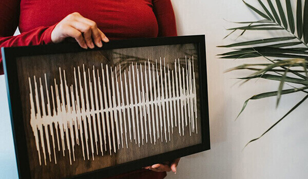 Soundwave Art Framed Wood Layered Cutout