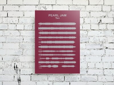 Pearl Jam - Ten Aluminum Soundwave Art
