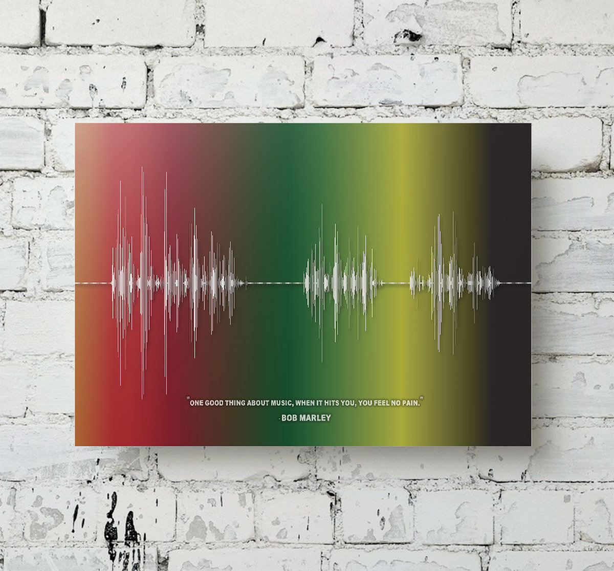 Bob Marley Quote Aluminum Soundwave Art