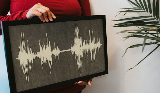 Soundwave Art Framed Wood Layered Cutout