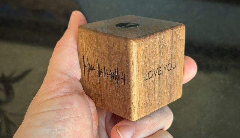 Soundwave Art Walnut Cube