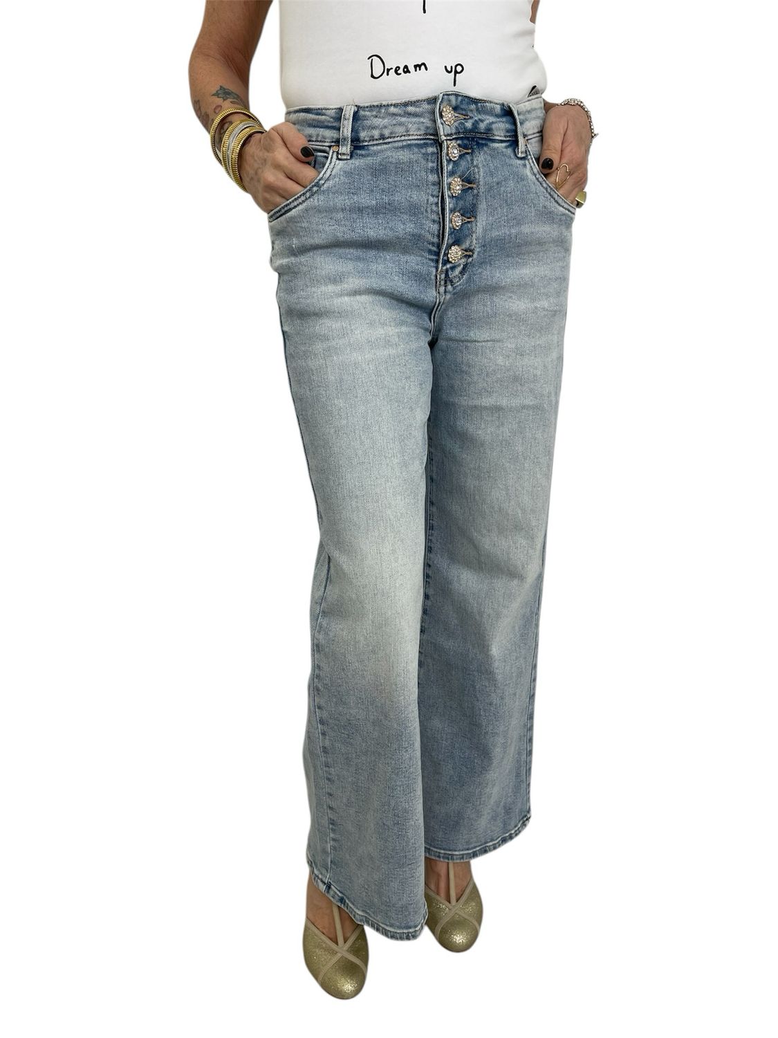 Jeans palazzo gioiello