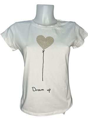 T-shirt palloncino borchiette cuore
