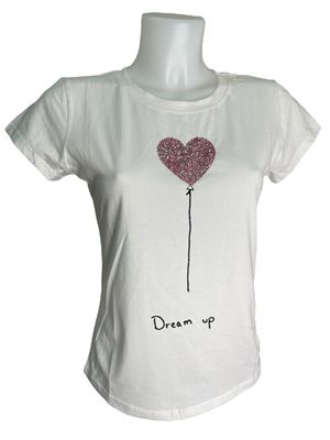 T-shirt palloncino glitter cuore