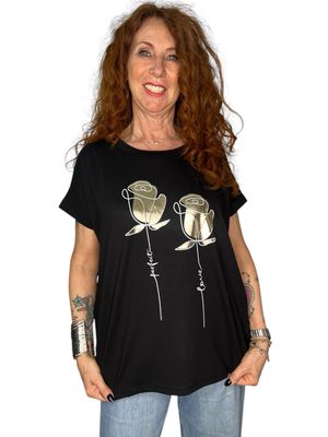 T-shirt Curvy Rosa