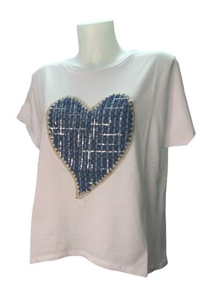 T-shirt cuore denim CURVY