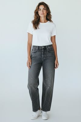 Jeans baloon strass