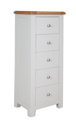 Melbourne French Grey 5 Drawer Tall Chest