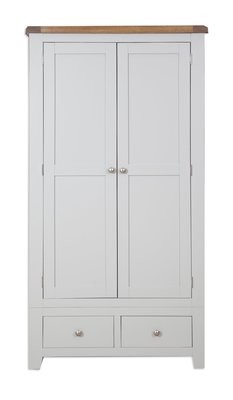 Melbourne French Grey 2 Door, 2 Drawer Wardrobe