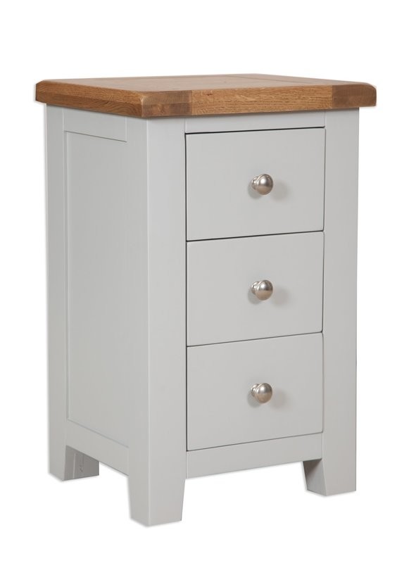 Melbourne French Grey 3 Drawer Bedside