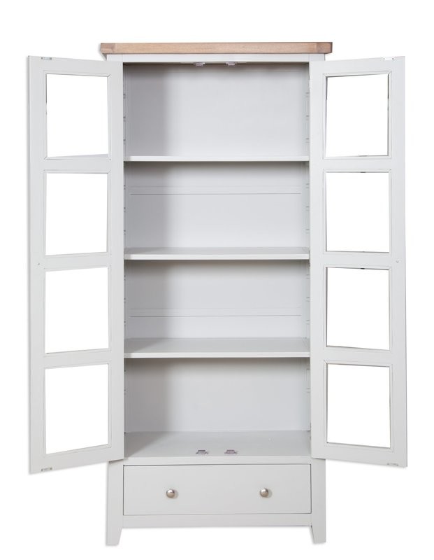 French Grey Glazed Display Cabinet