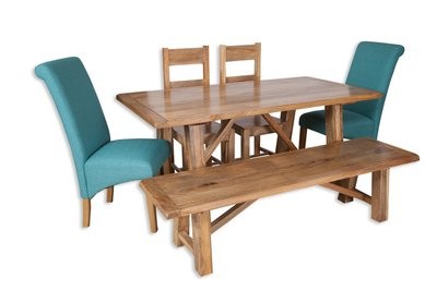 Odisha 135cm Dining Set with Choice of Chairs or Benches