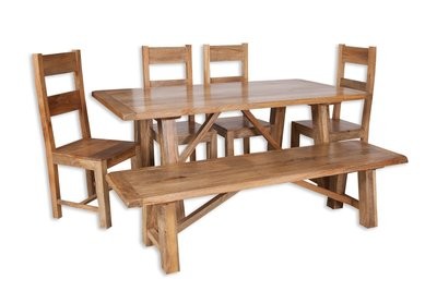 Odisha 175cm Dining Set with Choice of Benches or Chairs