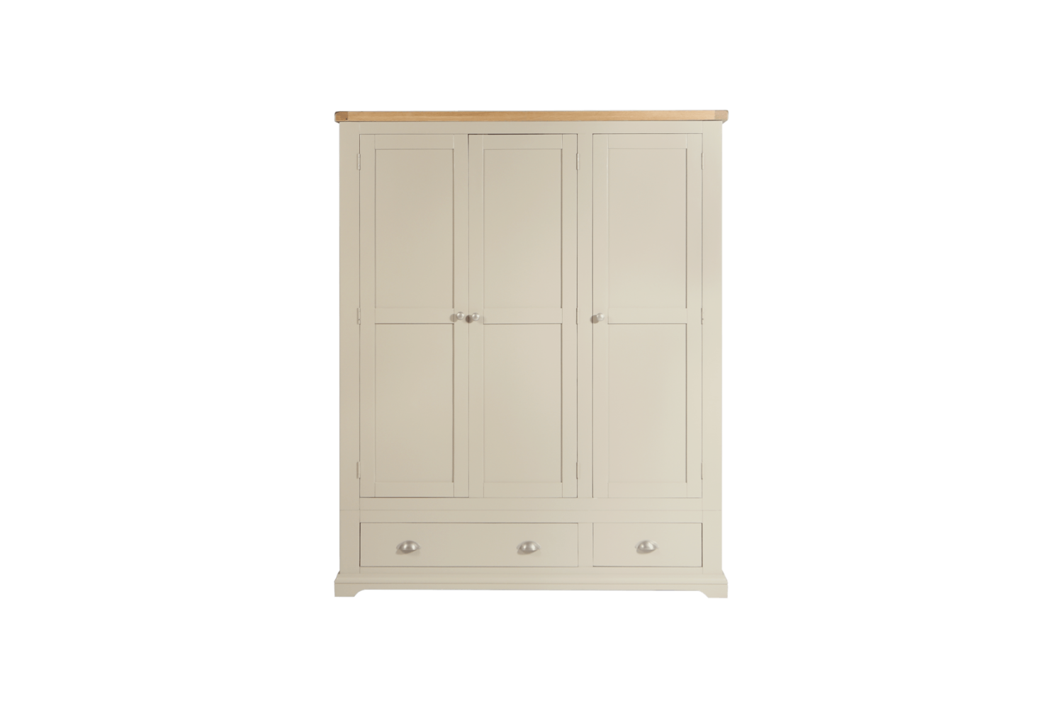Truffle Painted 3 Door 2 Drawer Wardrobe