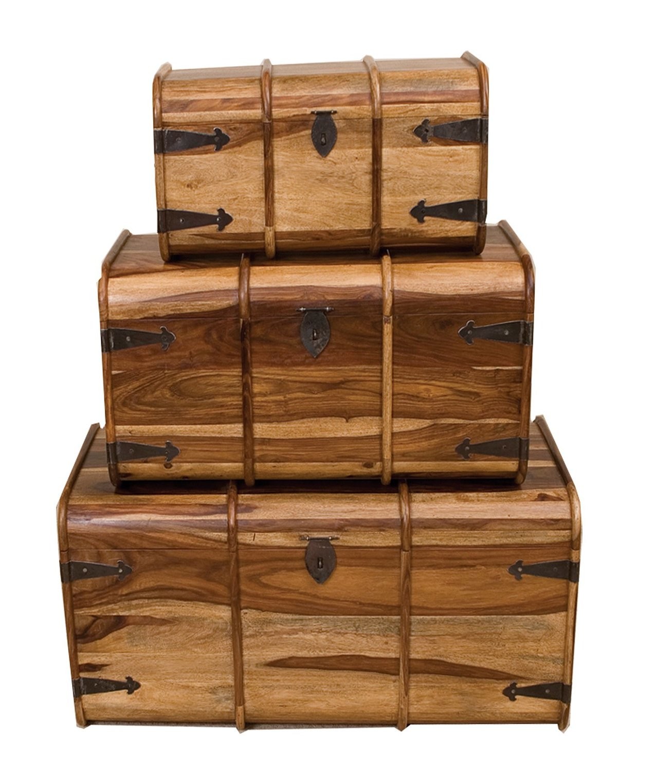 Jali Set of Three Trunk Boxes