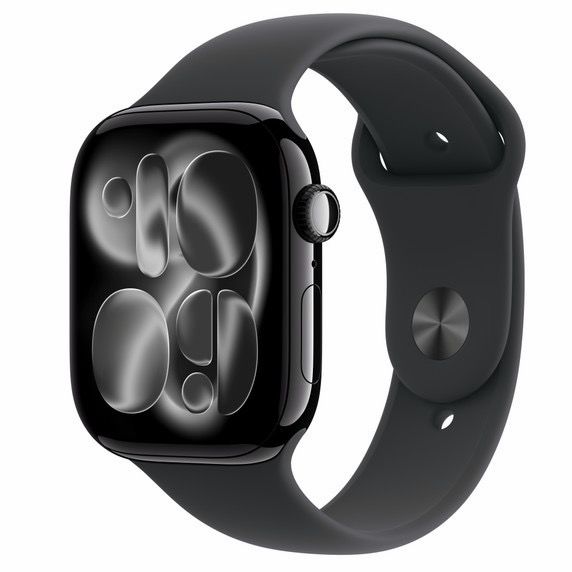 Apple Watch Series 11 GPS 46mm Jet Black Aluminum Case with Black Sport Band