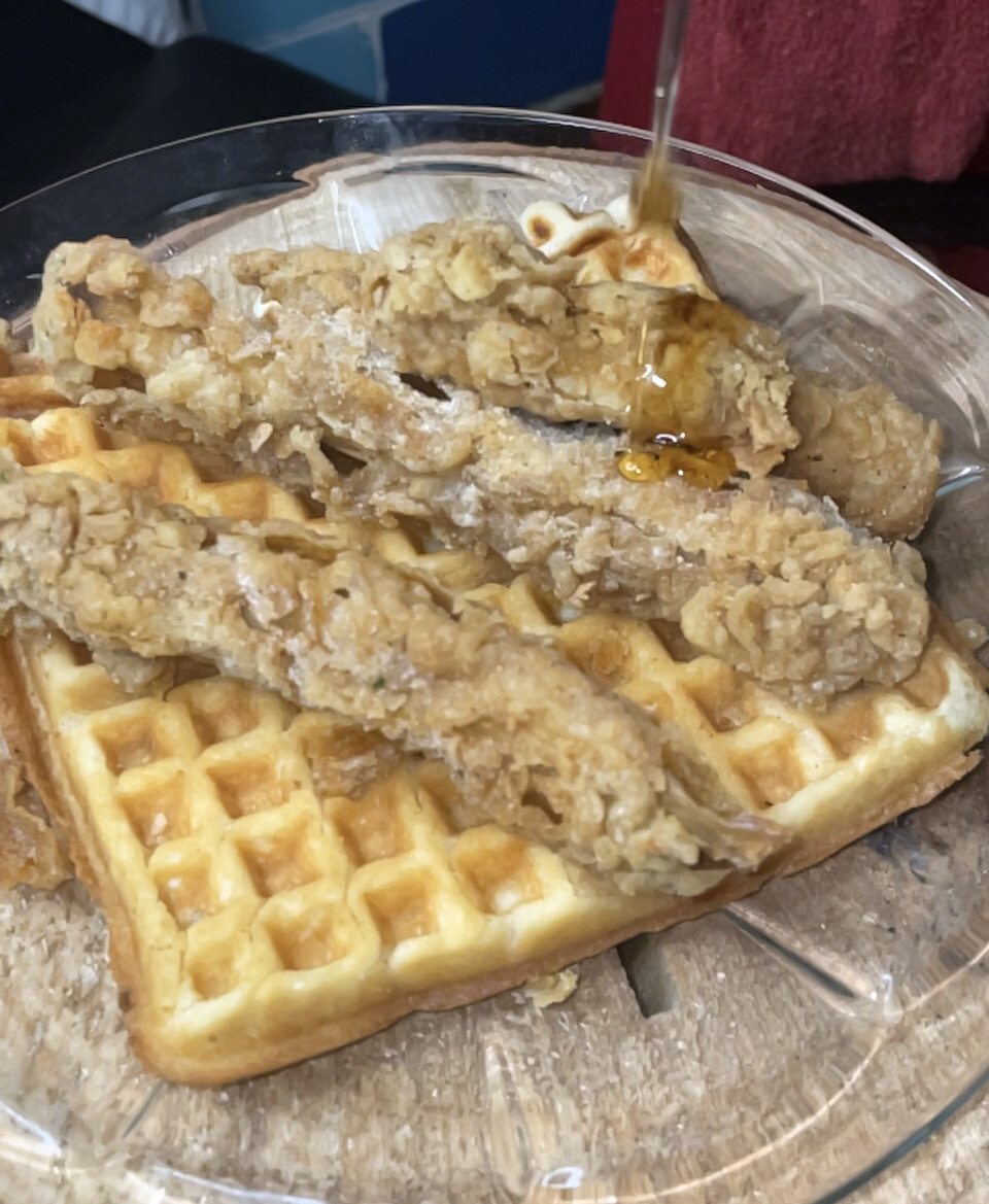 Vegan Chik and Sweet Potato Waffle