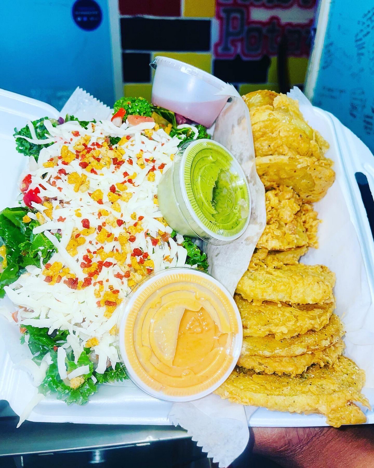 Bernice Fried Green Tomato Plate W Homestyle Fries