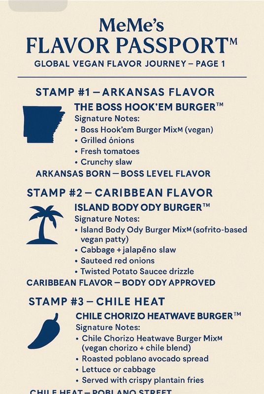 MeMe’s Flavor Passport™ MeMe’s Flavor Passport™