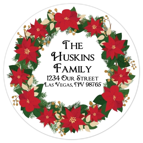 Christmas Wreath Address Stickers 313-sticker