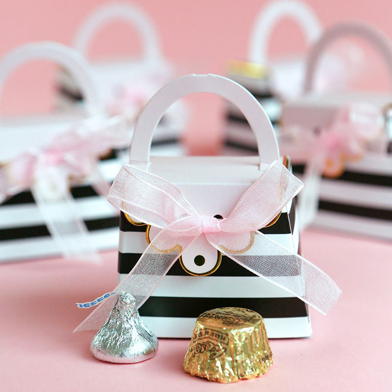 Striped Purse Favor Boxes (Set of 12) 201-FB