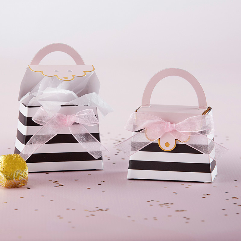 Striped Purse Favor Boxes (Set of 12)
