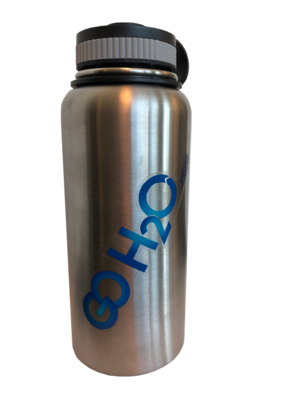 Silver 32oz Stainless Steel Reusable Water Bottle. Silver 32oz Stainless Steel Reusable Water Bottle.