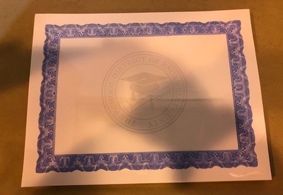 Certificate, Award, Blue