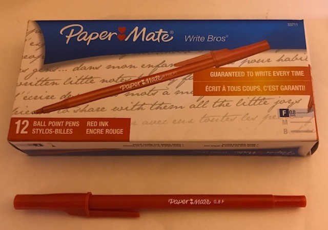 Pen, Red, Fine Ball Point