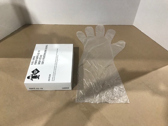 Gloves, plastic, 18" LONG