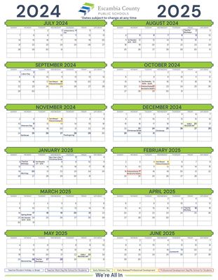 Calendar, Wall, ECSD Sche