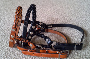Braid leather Llama halter, fixed ring 1/2&quot; wide