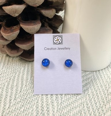 Dichroic Glass Earrings - Blue