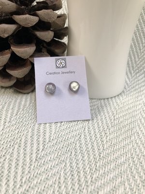 Dichroic Glass Earrings - Grey Silver