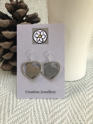Heart in a Heart Earrings