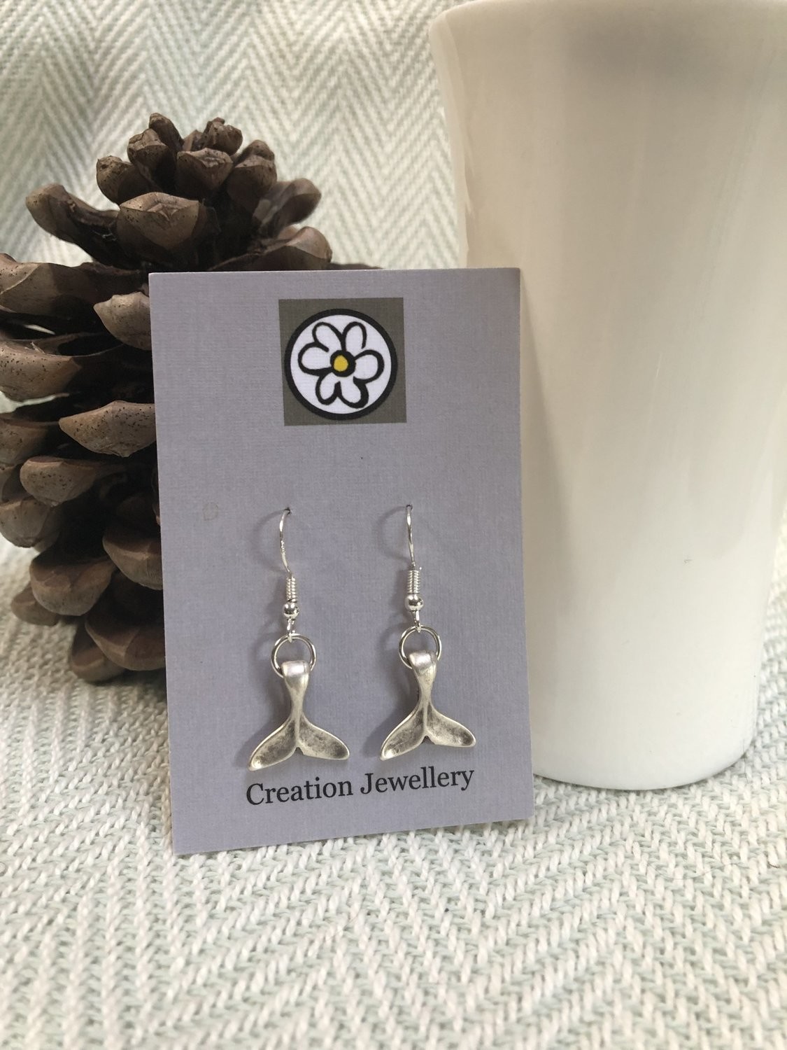 Whale Tail  Drop Earrings