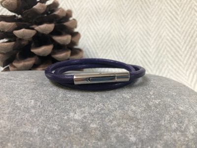 Double Leather Bracelet - Purple
