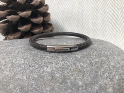 Leather Bracelet - Distressed Grey