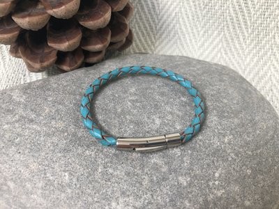 Leather Bracelet - Dark Turquoise