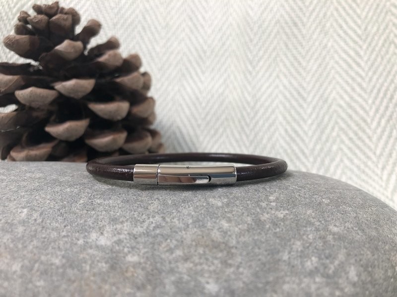 4mm Leather Bracelet - Brown