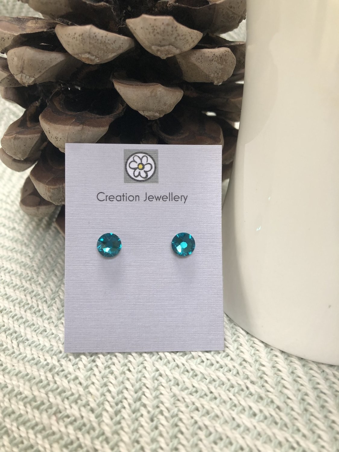 Swarovski Crystal Earrings - Light Turquoise