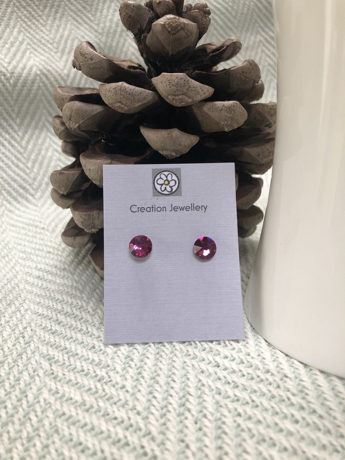 Swarovski Crystal Earrings - Fuschia