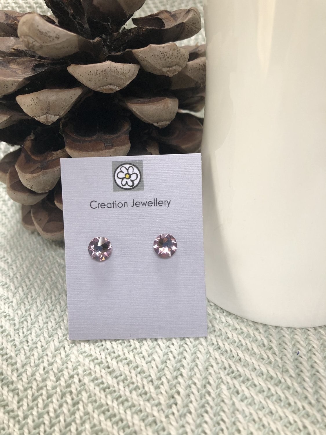 Swarovski Crystal Earrings - Light Rose